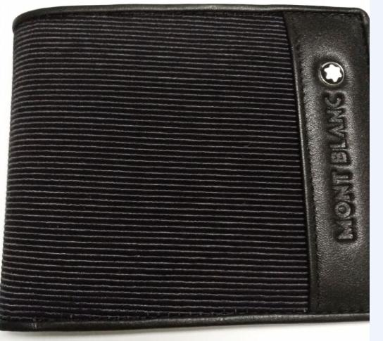 Montblanc Stripe Nylon and Black Leather Wallet